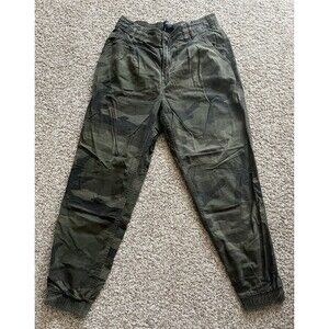 Hollister High Rise Camo Joggers Women’s L Preppy Army Green Camouflage